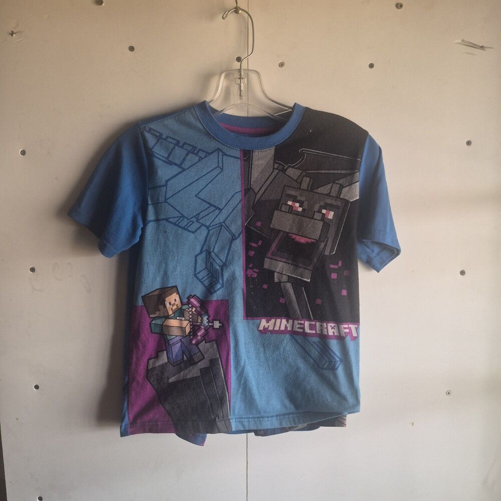 Minecraft Mojang Boys 10/12 Shirt And Shorts Pajamas Cambodia Flame Resistant